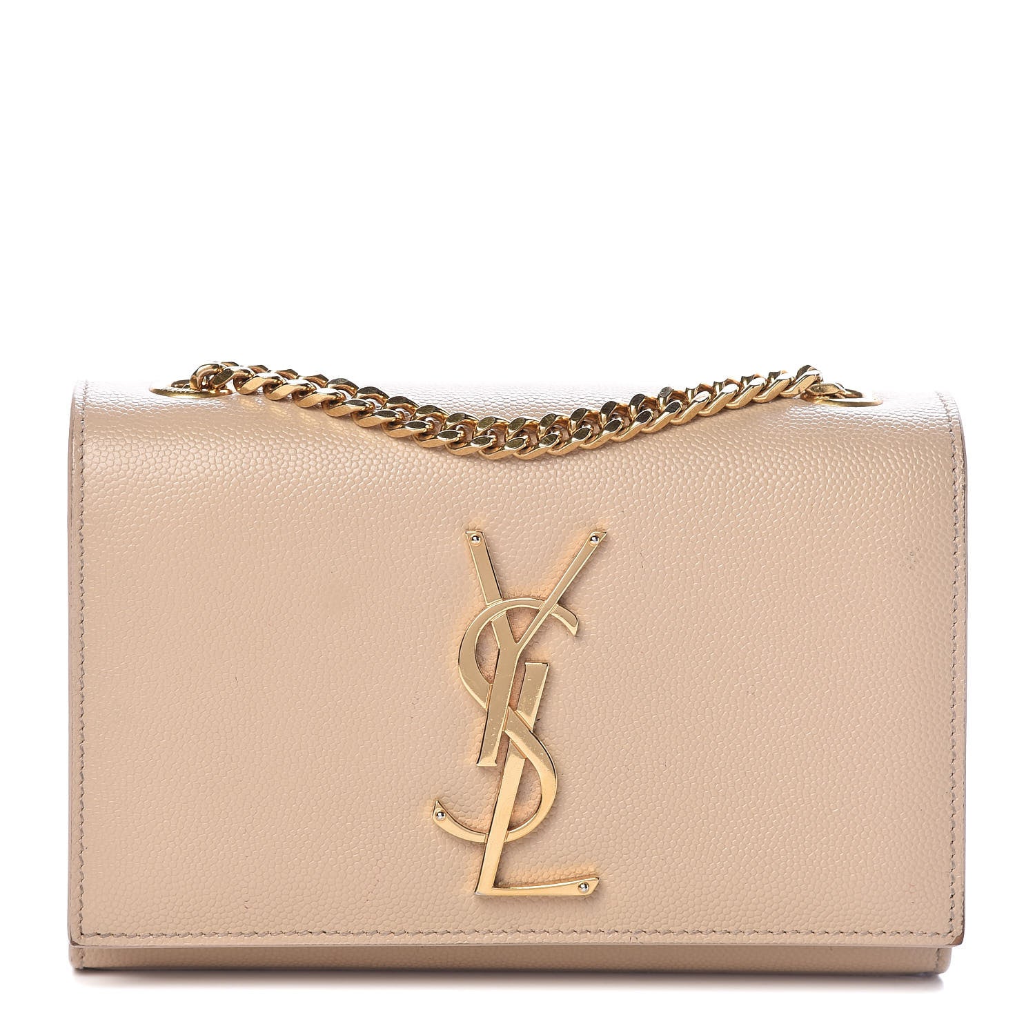 Saint Laurent Grain De Poudre Small Monogram Kate Satchel Nude Powder 1 of 13
