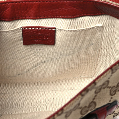 Gucci Monogram Pebbled Calfskin Web Small Dressage Shoulder Bag Red 11 of 12