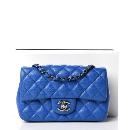 Chanel Caviar Quilted Mini Rectangular Flap Blue 14 of 14
