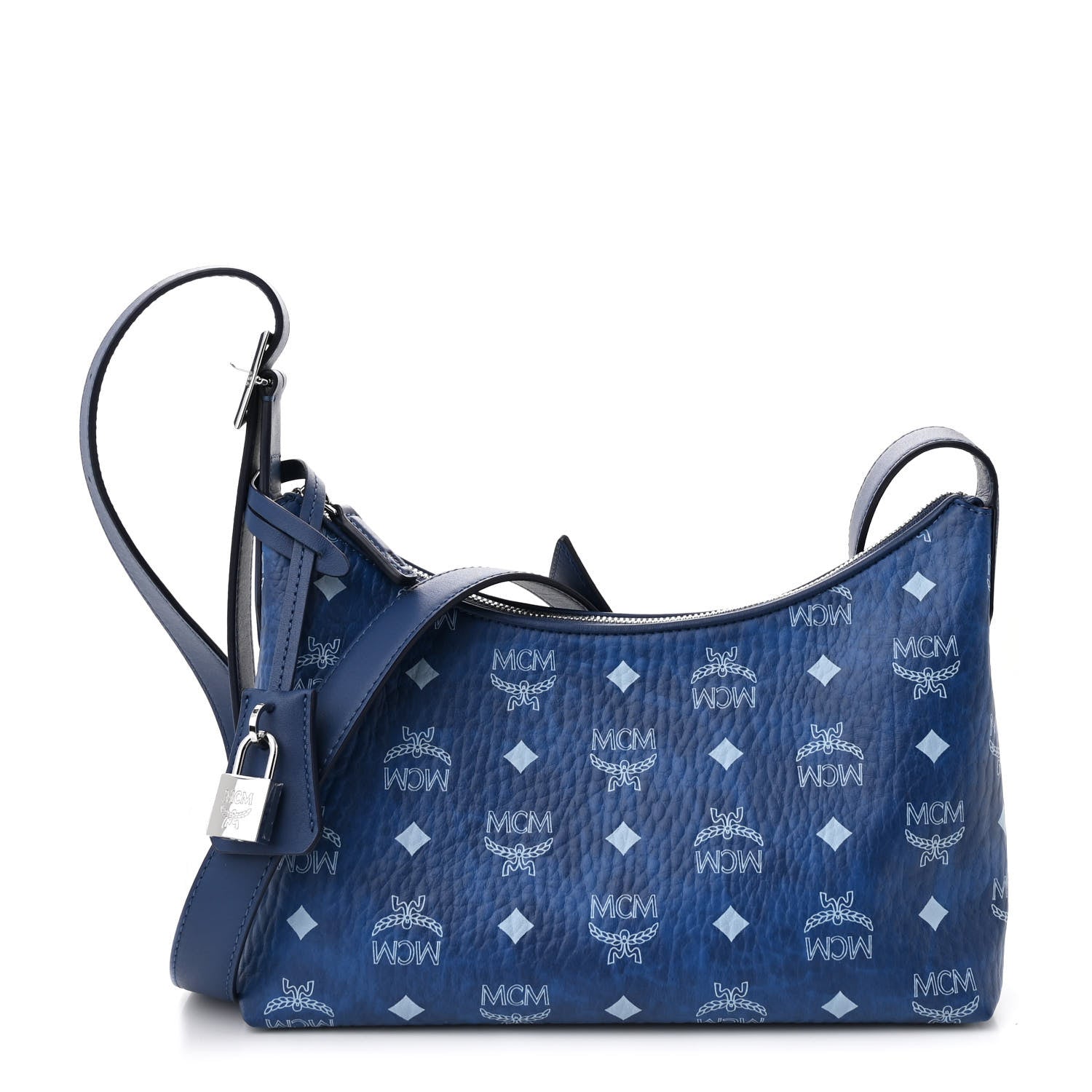 MCM Visetos Aren Hobo Crossbody Bag Blue 1 of 10