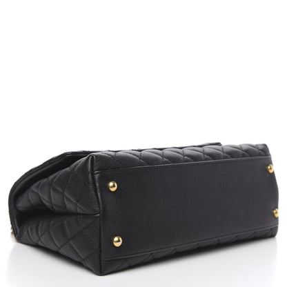 Chanel Caviar Lizard Embossed Quilted Small Coco Handle Flap Black 4 of 14