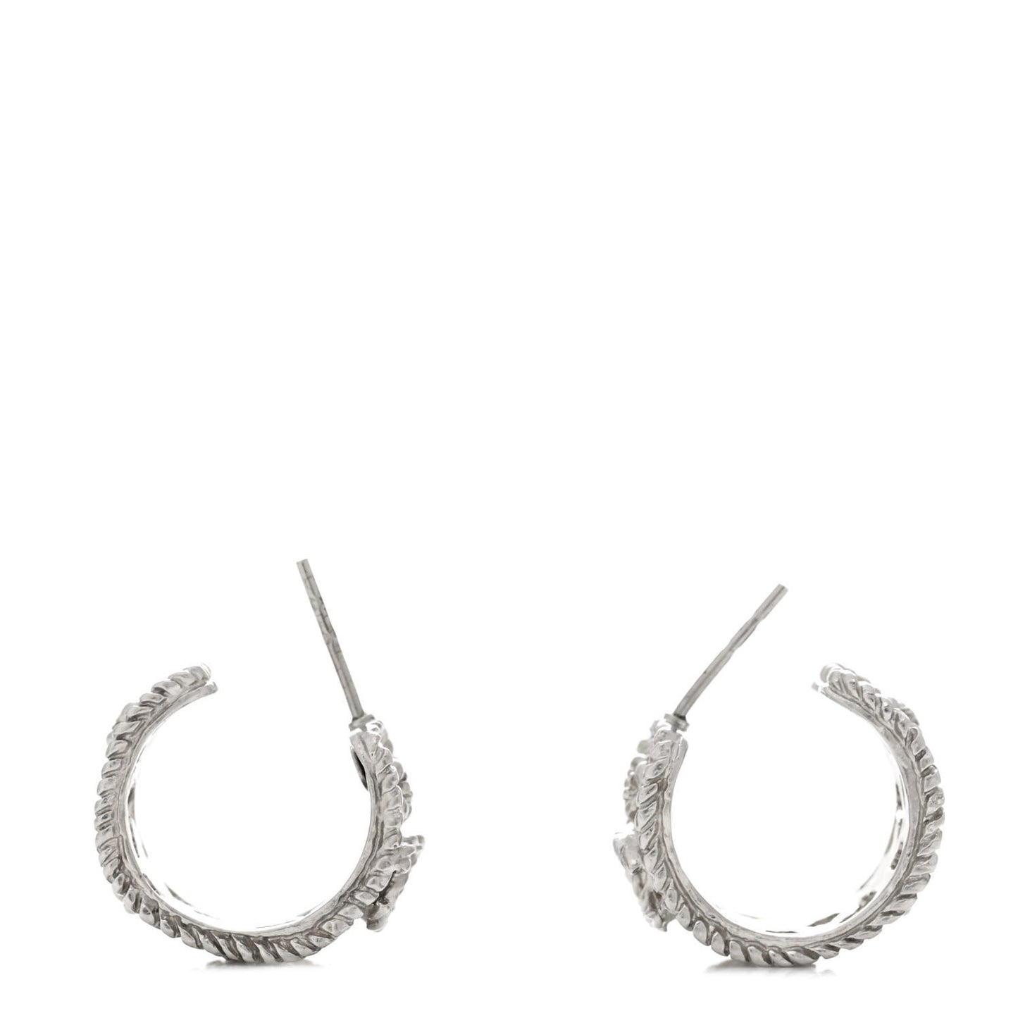 CC Camellia Hoop Earrings Silver