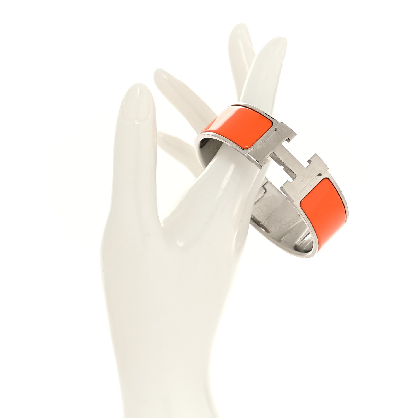 Enamel Wide Clic Clac H Bracelet GM Orange