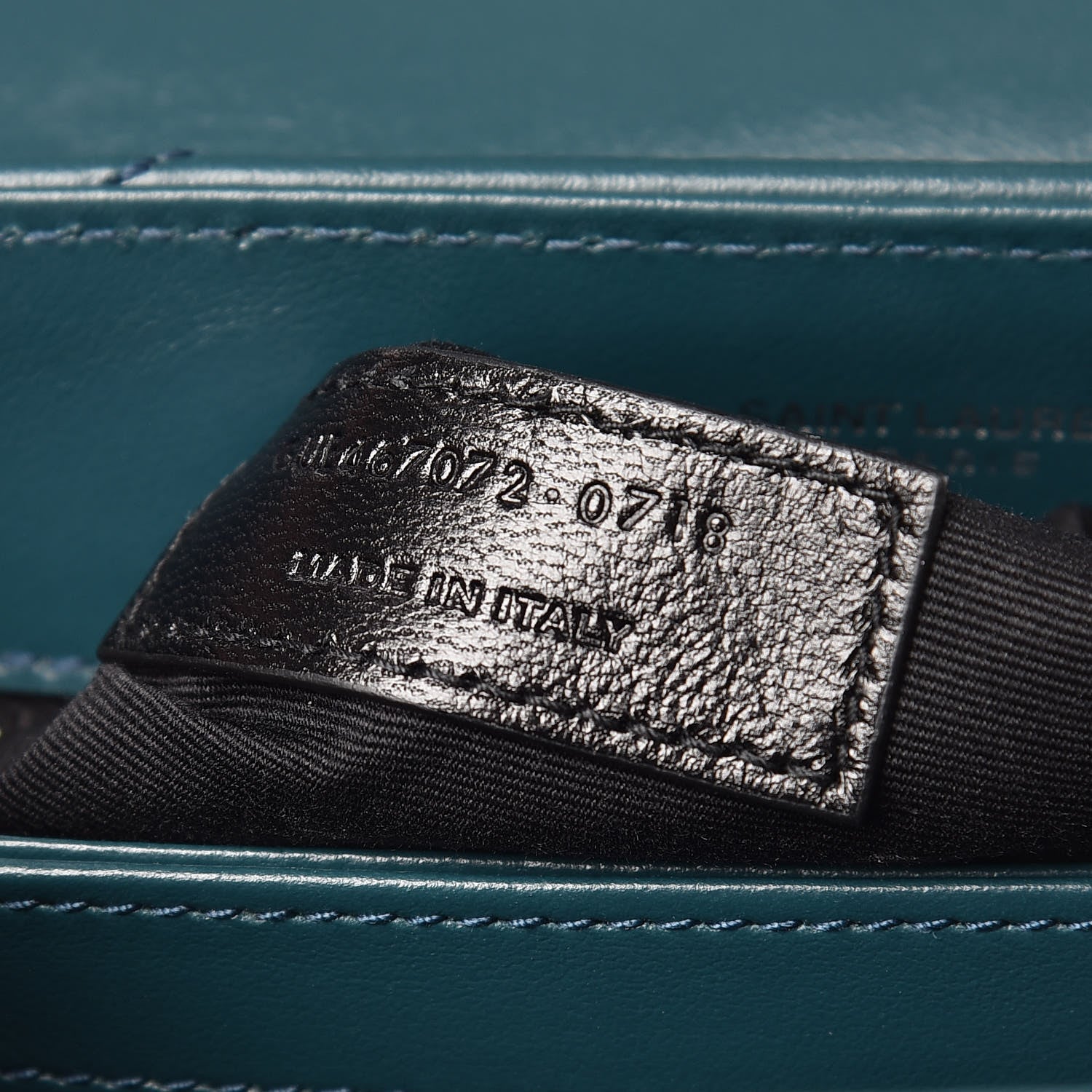 Saint Laurent Calfskin Y Quilted Monogram Toy Loulou Satchel Dark Turquoise 10 of 11