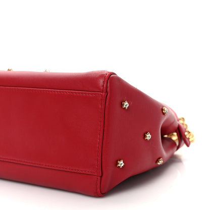 Fendi Nappa Crystal Stars Studded XS Peekaboo Iconic Satchel Fragola 8 of 8