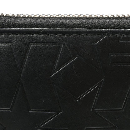 Givenchy Calfskin Logo Star Embossed Zip Around Wallet Black 9 of 19