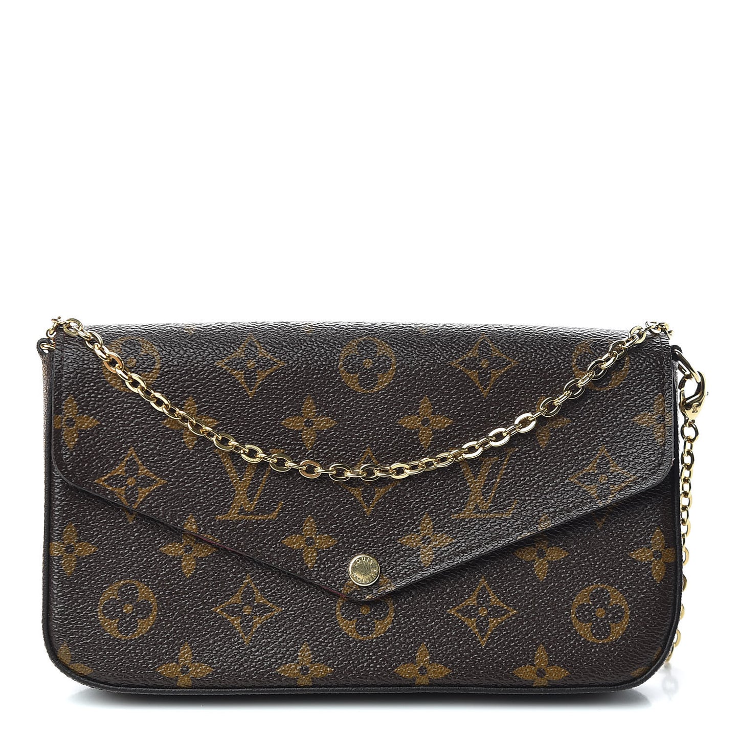 Monogram Pochette Felicie Chain Wallet Fuchsia