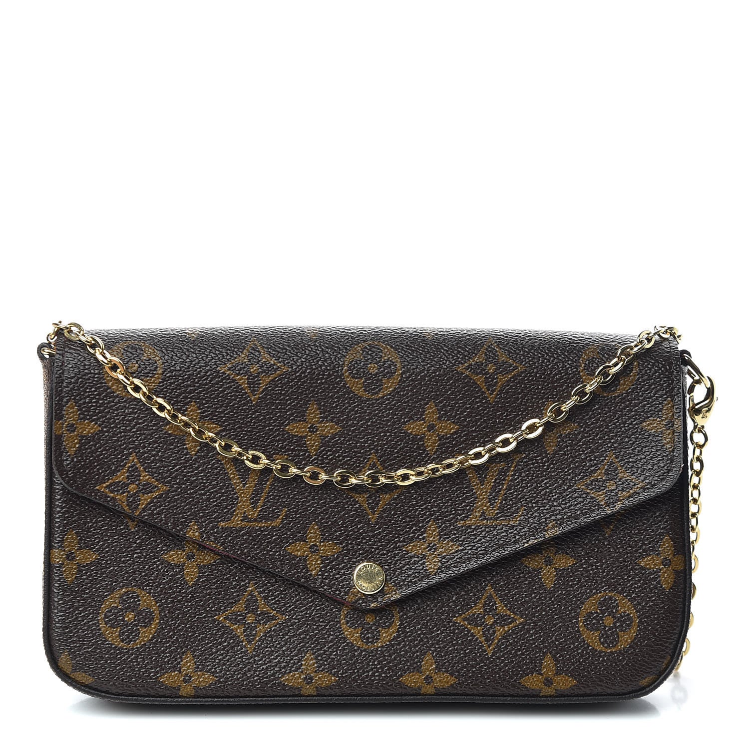 Louis Vuitton Monogram Pochette Felicie Chain Wallet Fuchsia 1 of 11