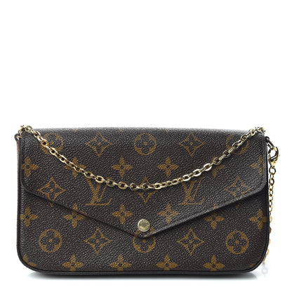 Louis Vuitton Monogram Pochette Felicie Chain Wallet Fuchsia 1 of 11