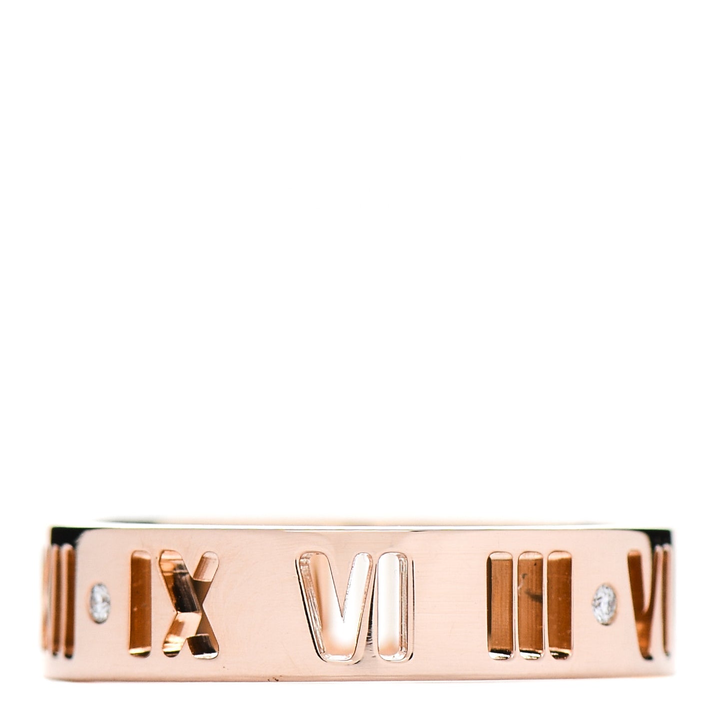 18K Rose Gold Diamond Wide Atlas Pierced Ring 53 6.25