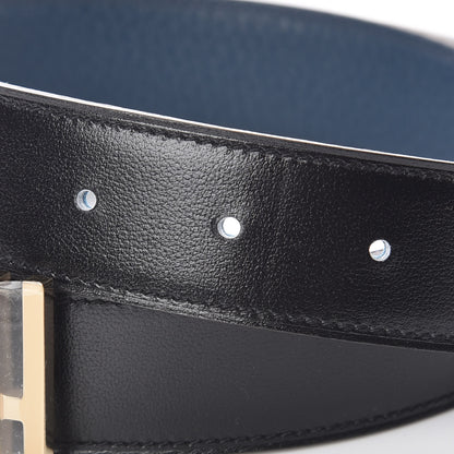 Hermes Box Togo 32mm Au Carre H Belt 90 Black Bleu De Prusse 4 of 6