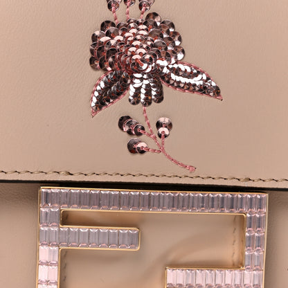Fendi Vitello Grace Sequin Embroidered Flower Bouquet Mini Baguette  Soap 8 of 10