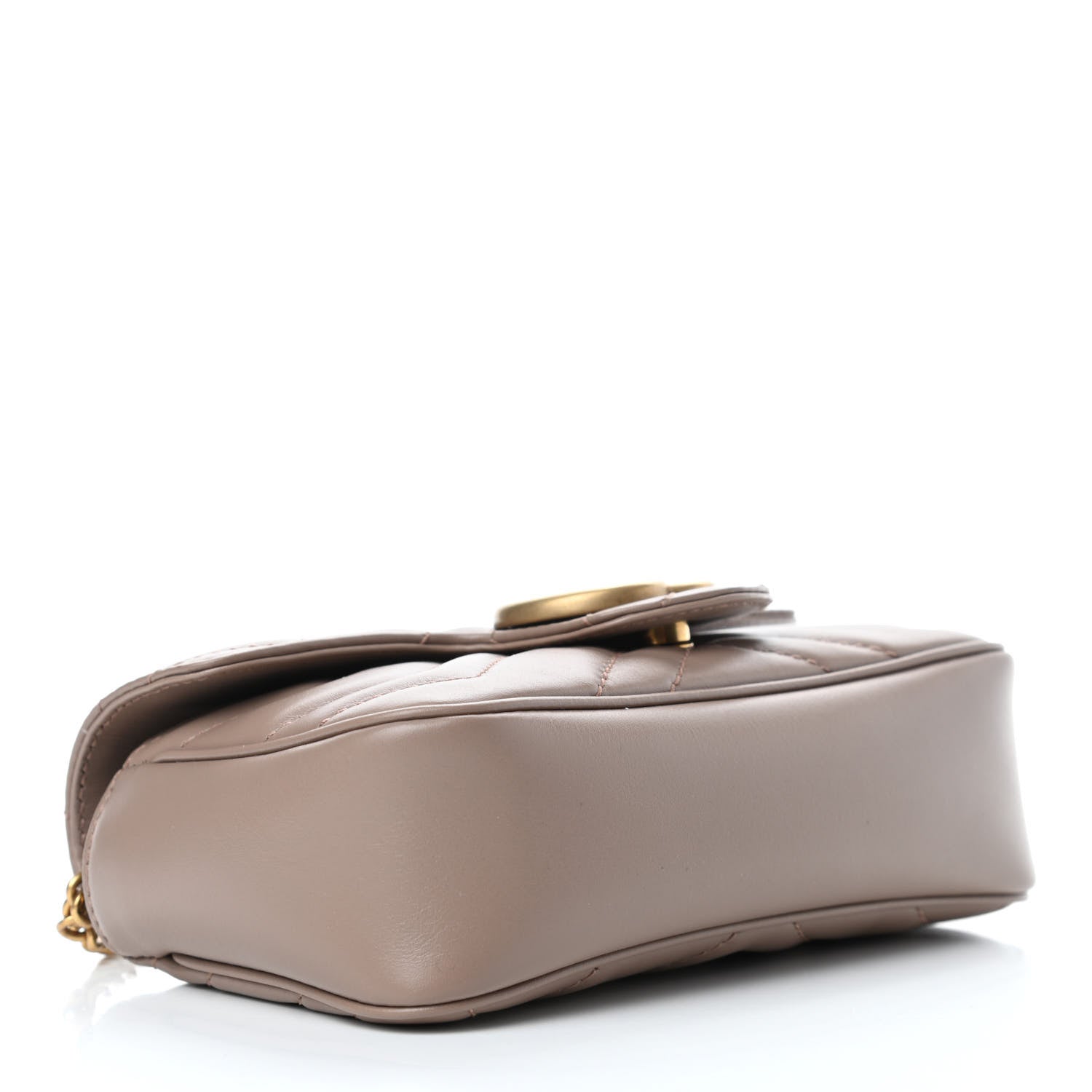 Gucci Calfskin Matelasse Super Mini GG Marmont Shoulder Bag Porcelain Rose 3 of 4