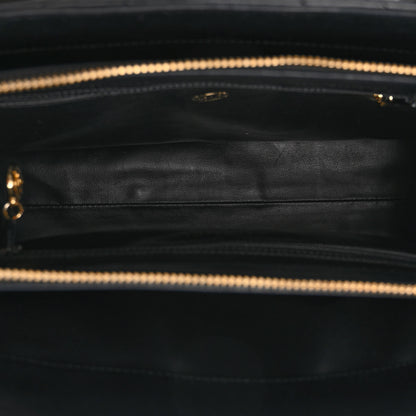 Chanel Lambskin Chevron Quilted Top Handle Bag Black 5 of 11