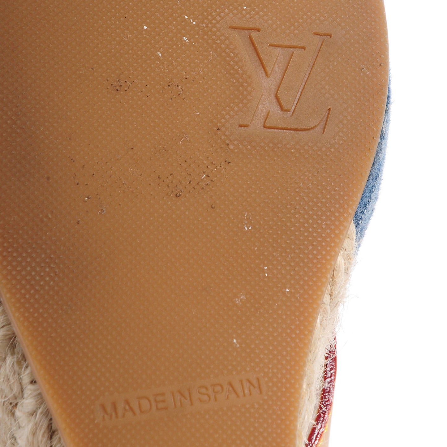 Vachetta Denim Juan Les Pins Espadrille Wedge Heels 38 Blue