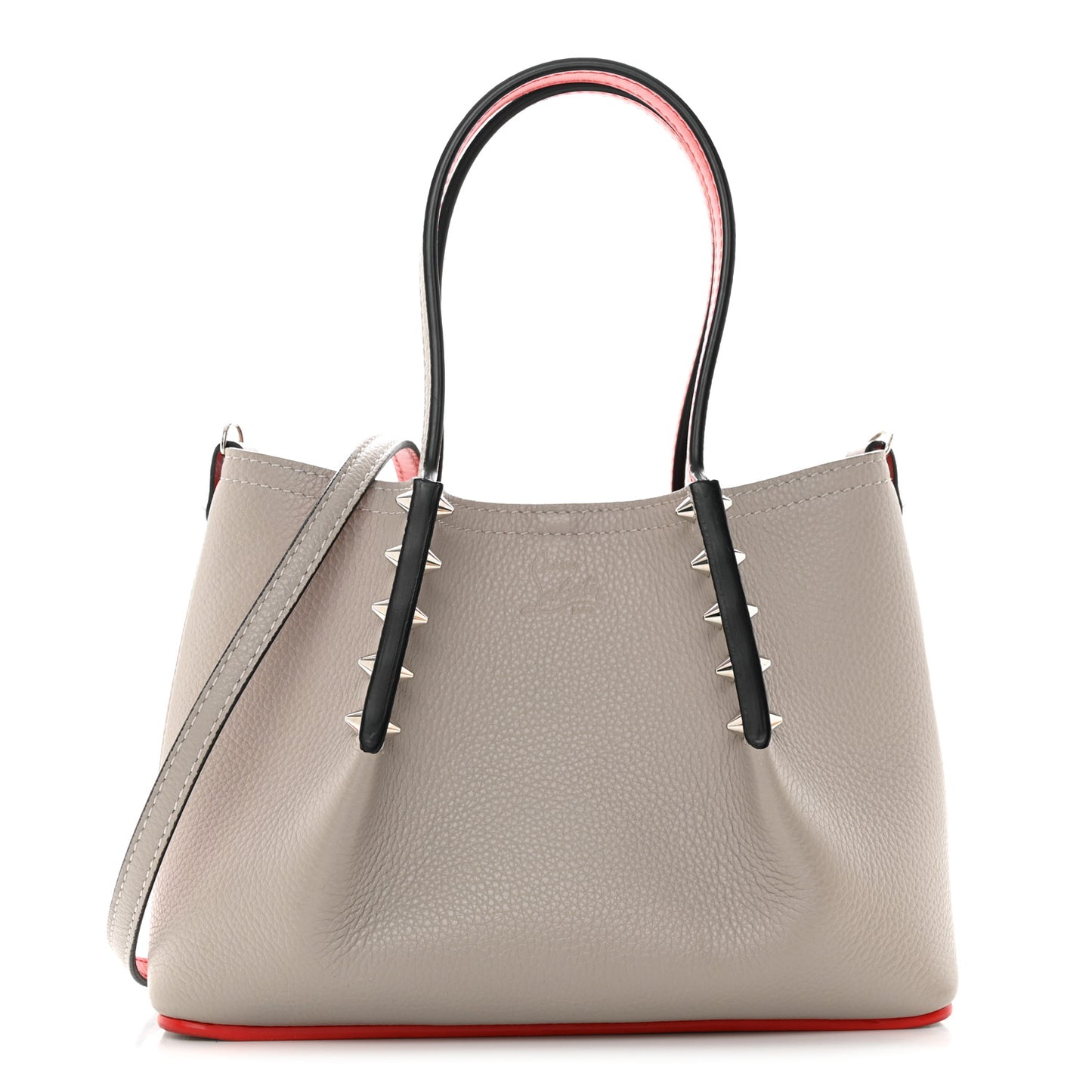 Calfskin Spiked Mini Cabarock Shopper Tote Grey