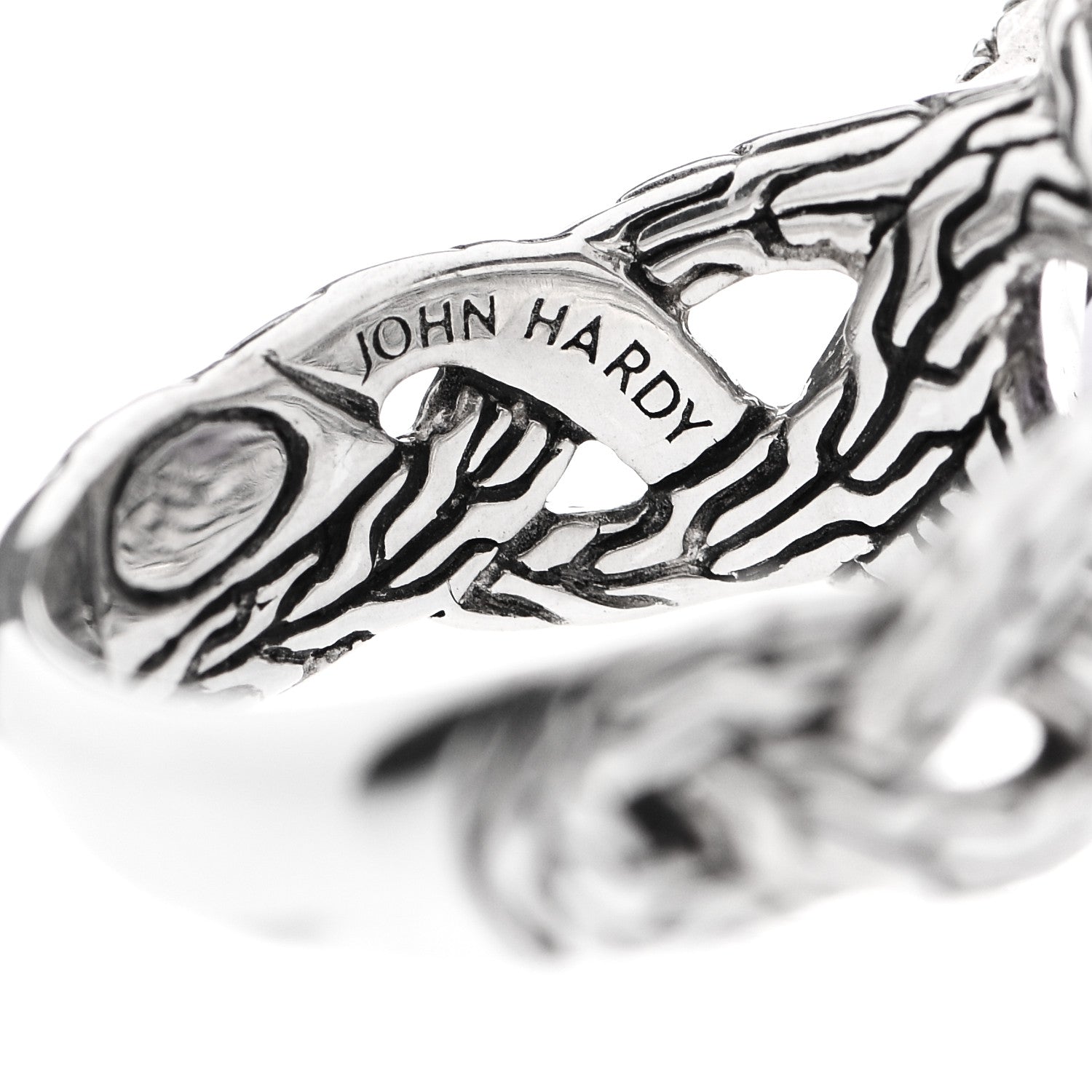 John Hardy Sterling Silver Diamond Amethyst Braided Ring 55 7.25 5 of 6