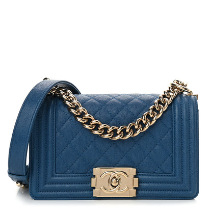 Chanel Caviar Quilted Small Boy Flap Blue 1 of 10