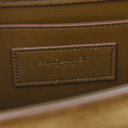 Saint Laurent Suede Small Classic Monogram Kate Tassel Satchel Light Ochre 6 of 9