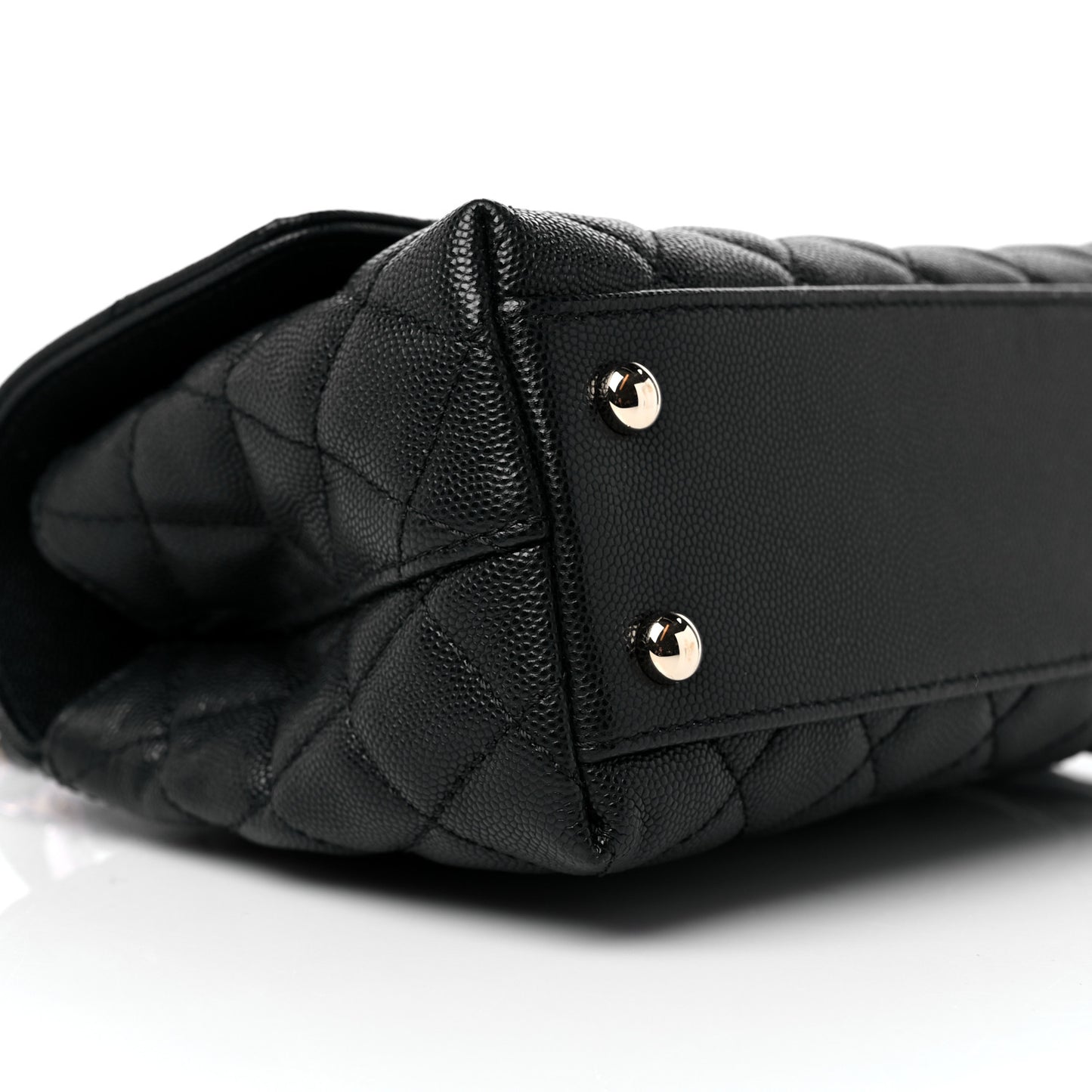 Caviar Quilted Mini Coco Handle Flap Black