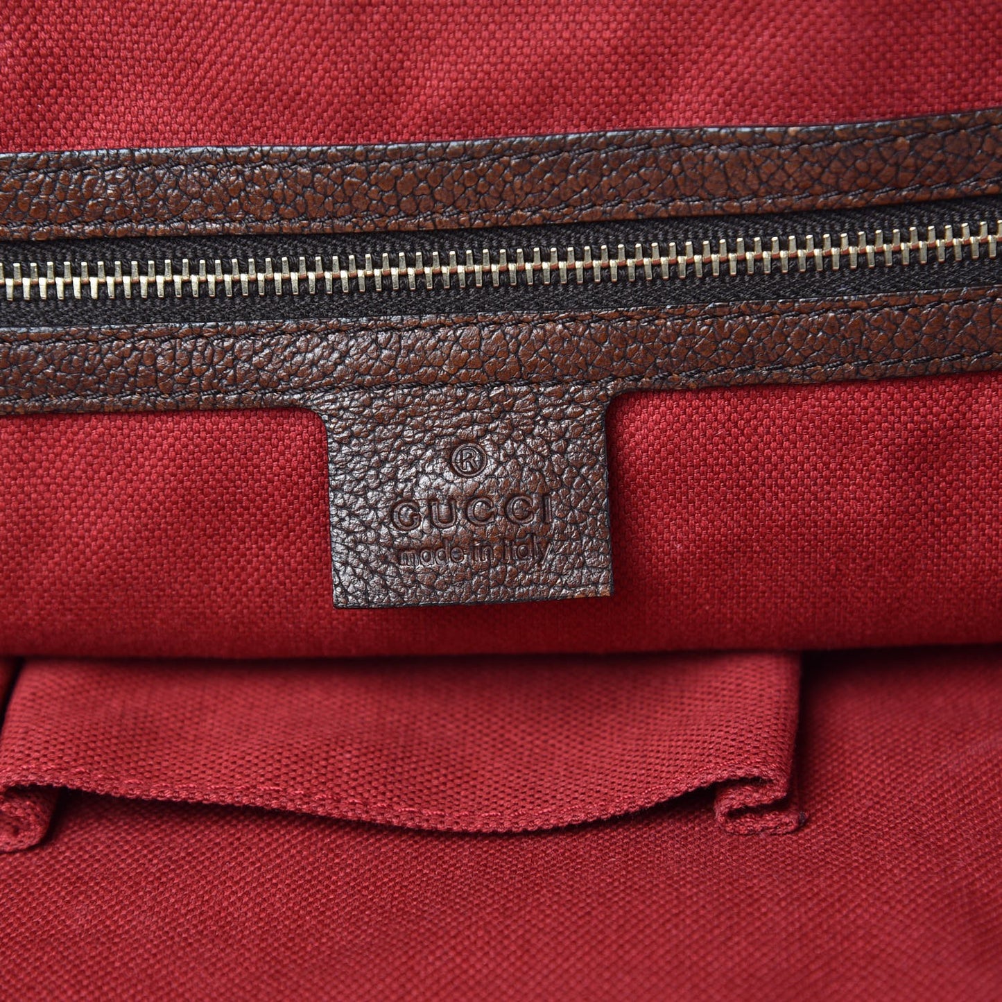 Calfskin Web Large Seventies Tote Brown