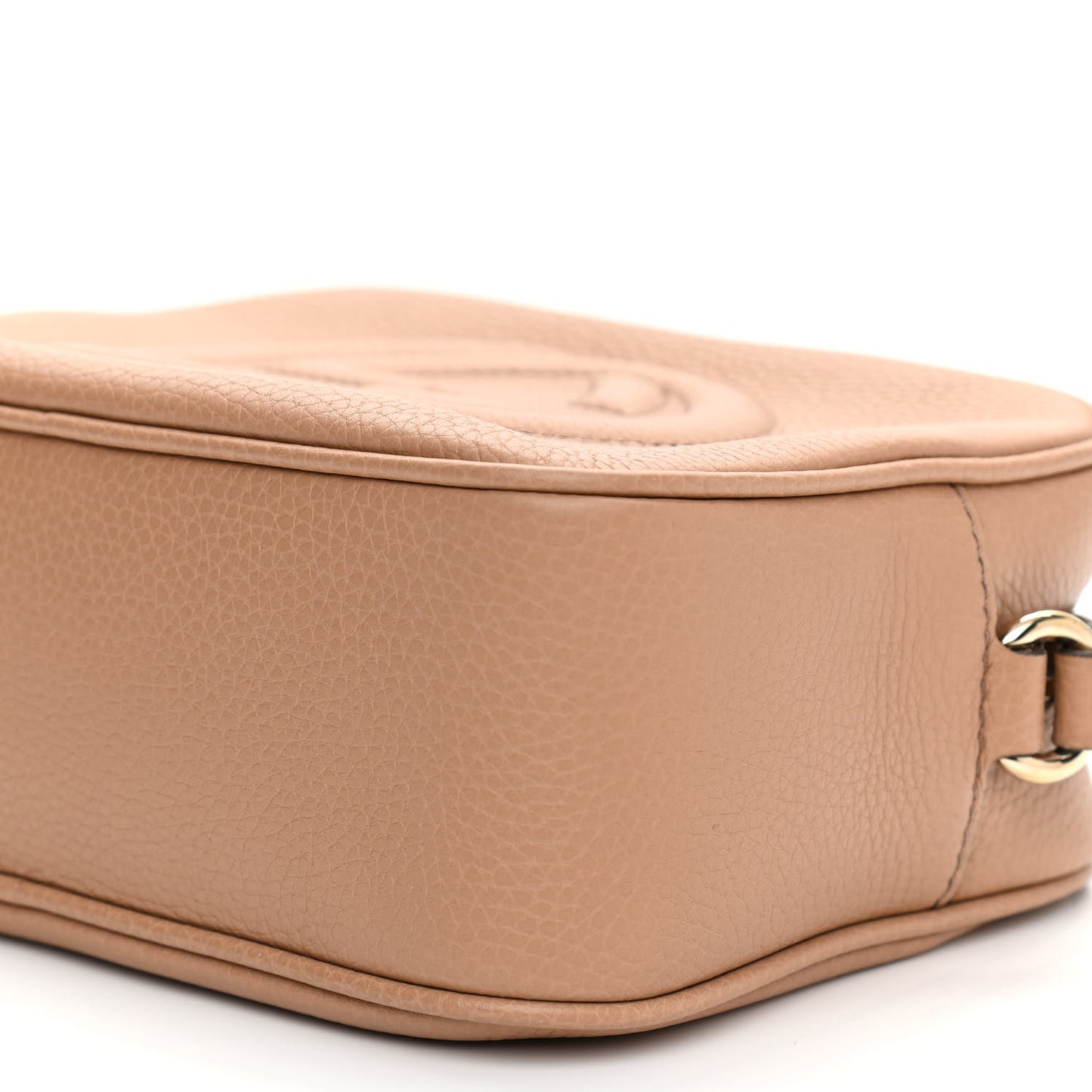 Pebbled Calfskin Small Soho Disco Bag Rose Beige