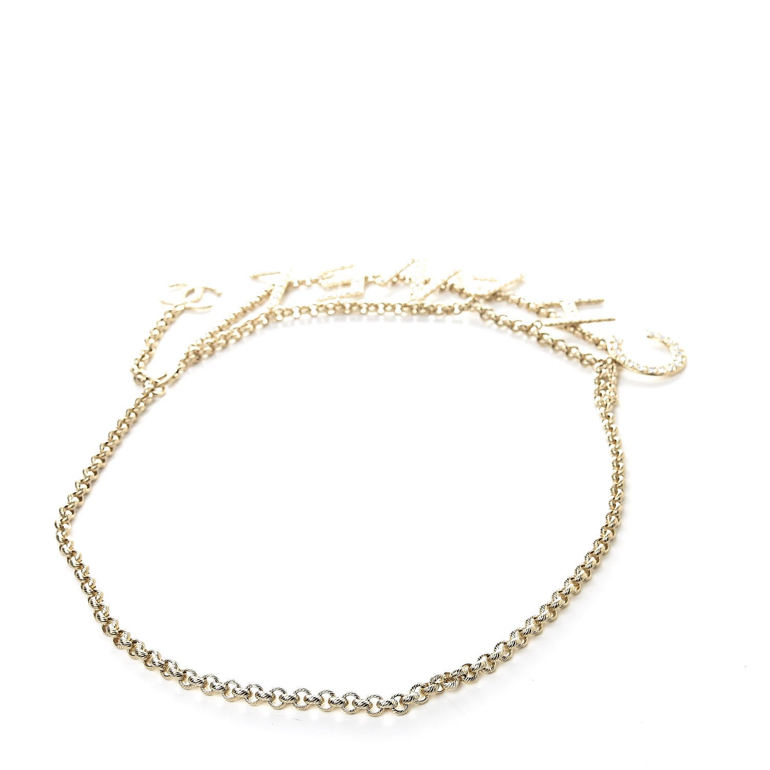 Chanel Metal Crystal 90's Icon Logo Chain Belt Gold 3 of 5