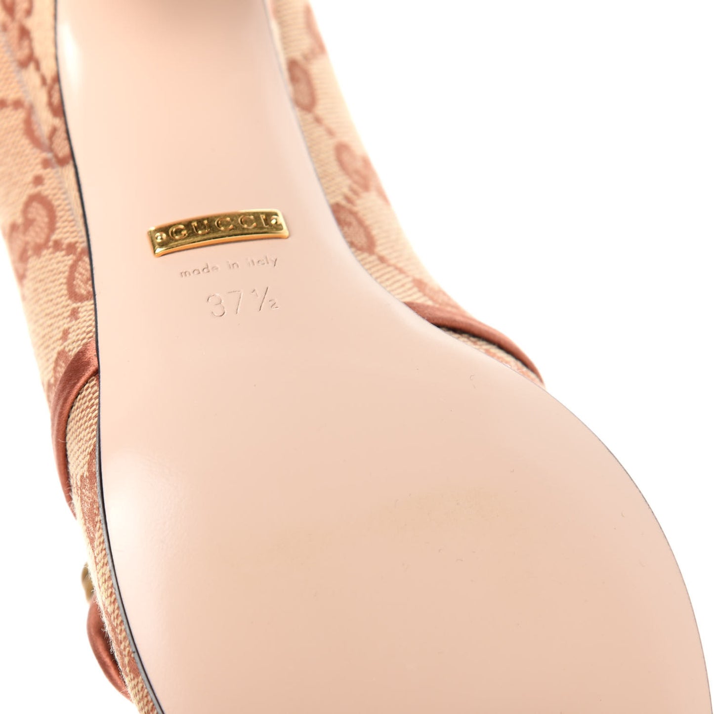 Monogram Satin Torchon Double G Pumps 37.5 Beige Ruggine Copper