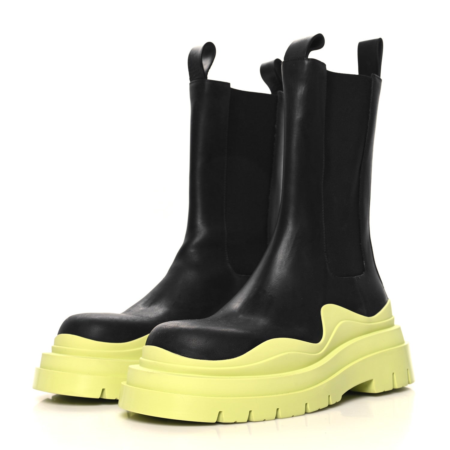 Bottega Veneta Calfskin The Tire Chelsea Boots 40.5 Black Seagrass 4 of 8