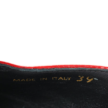 Prada Spazzolato Pointed Toe T-Strap 55mm Slingback Pumps 39 Rosso 6 of 8
