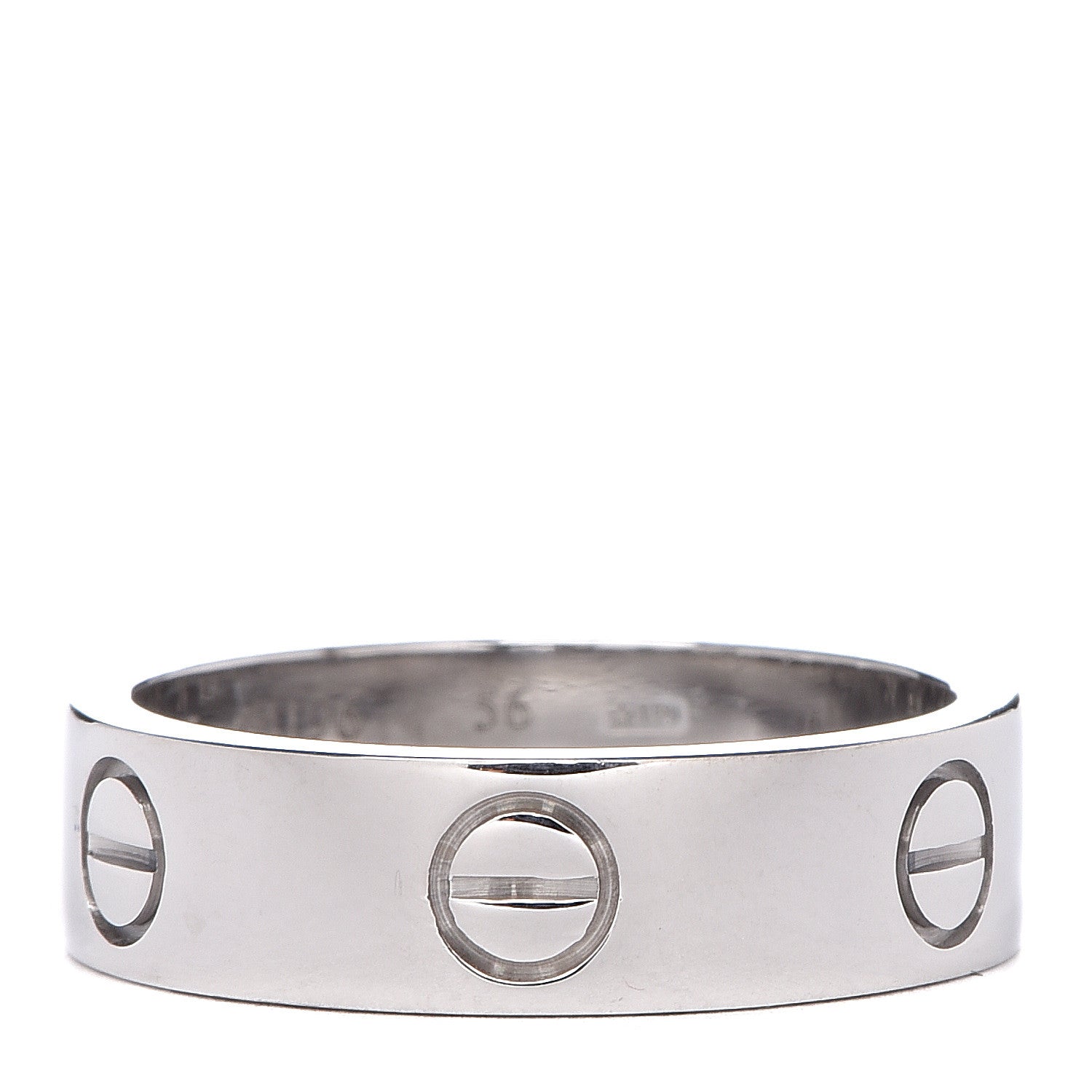 Cartier 18K White Gold 5.5mm LOVE Ring 56 7.5 1 of 6