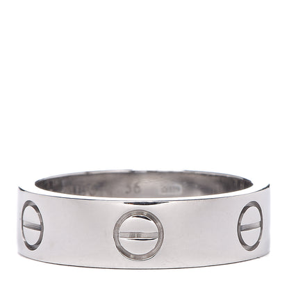 Cartier 18K White Gold 5.5mm LOVE Ring 56 7.5 1 of 6