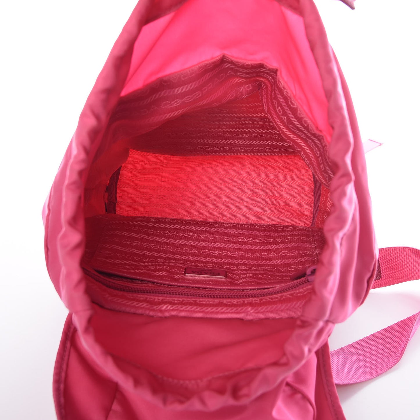 Tessuto Nylon Vela Saffiano Mini Single Snap Buckle Backpack Fuxia