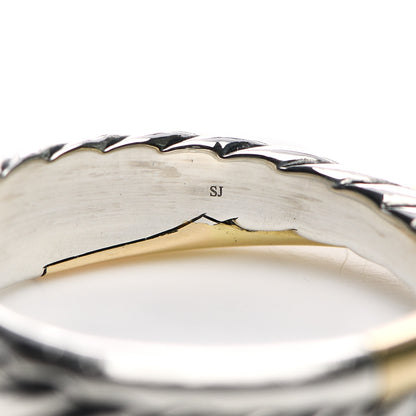 David Yurman Sterling Silver 18K Yellow Gold Narrow Crossover Ring 54 7 5 of 6
