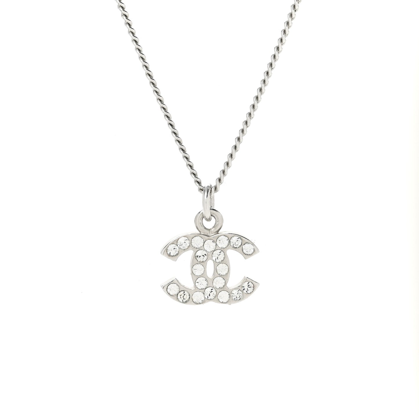 Crystal Timeless CC Necklace Silver