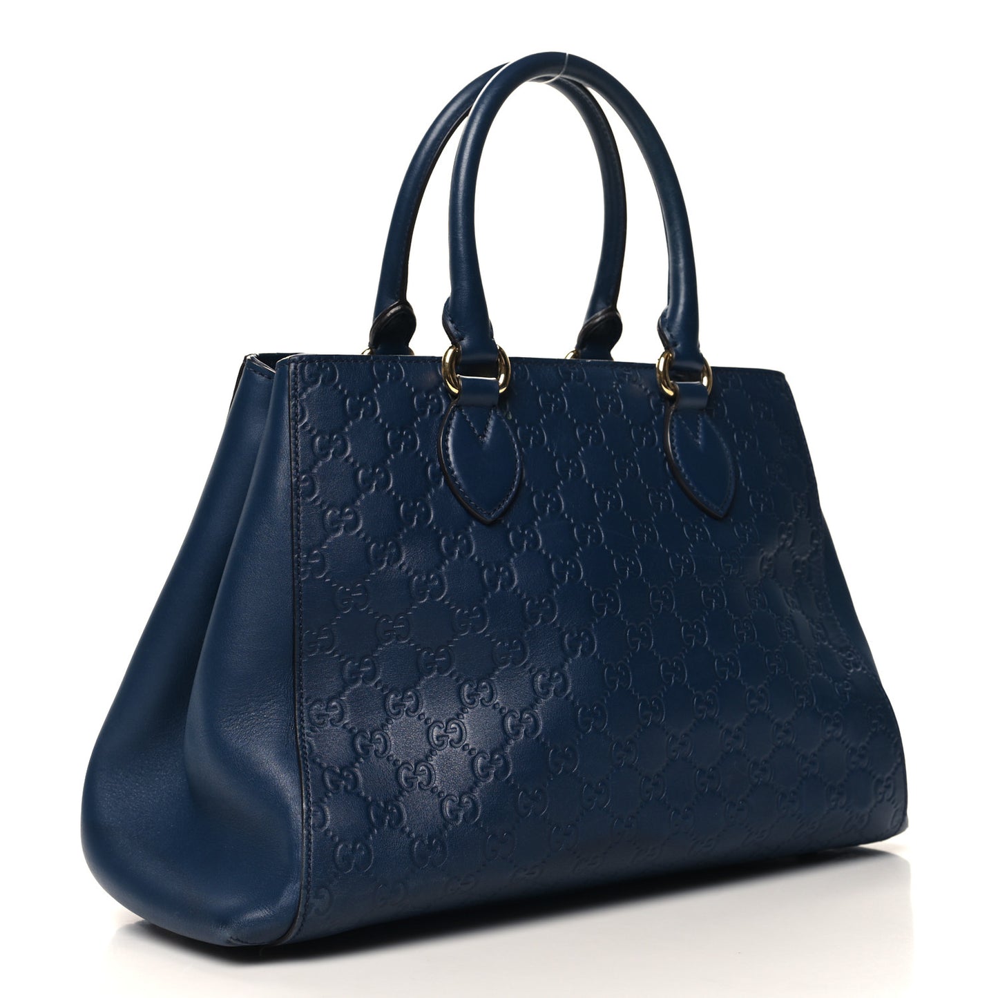 Soft Guccissima Signature Top Handle Tote Bag Blue Agata