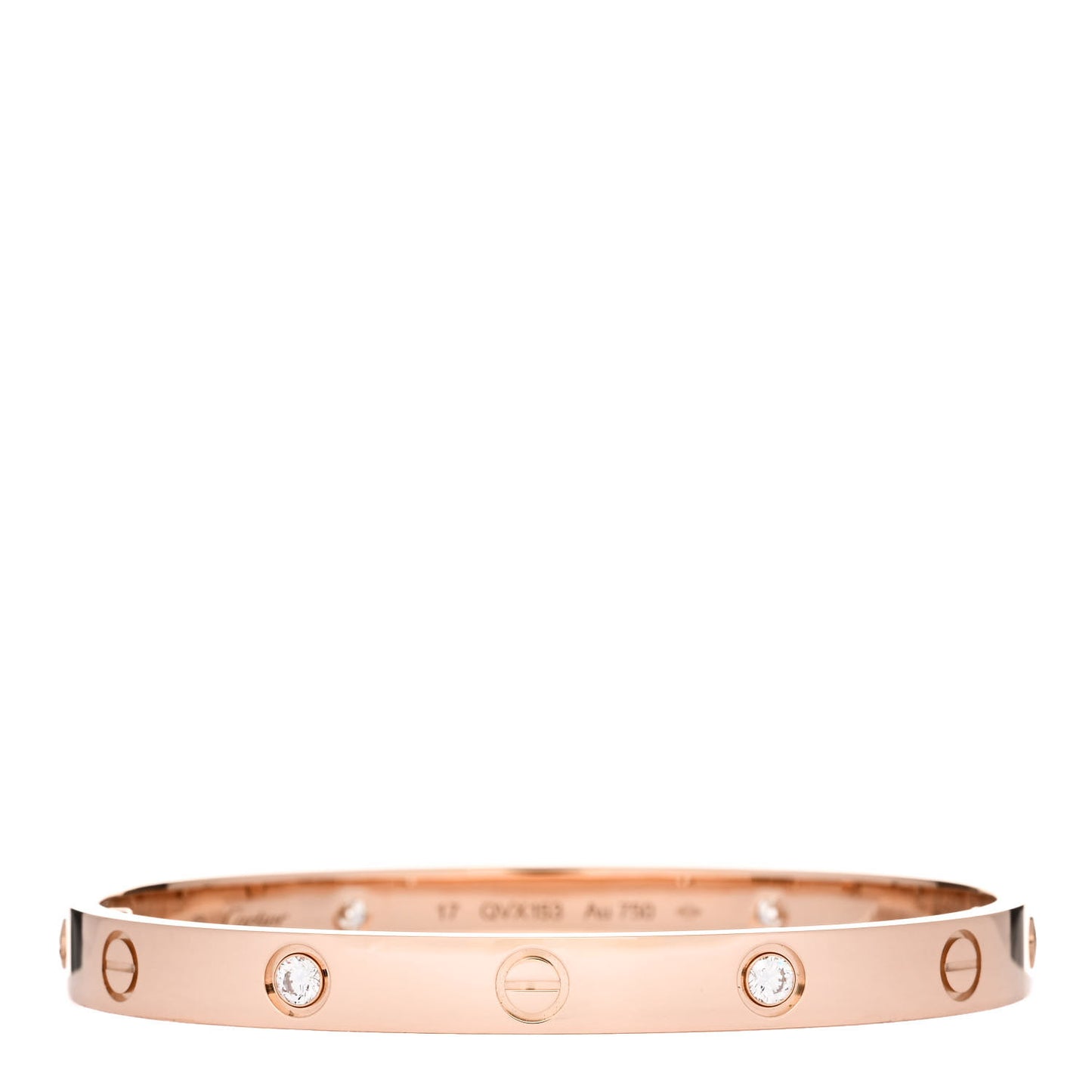 18K Pink Gold 4 Diamond LOVE Bracelet 17