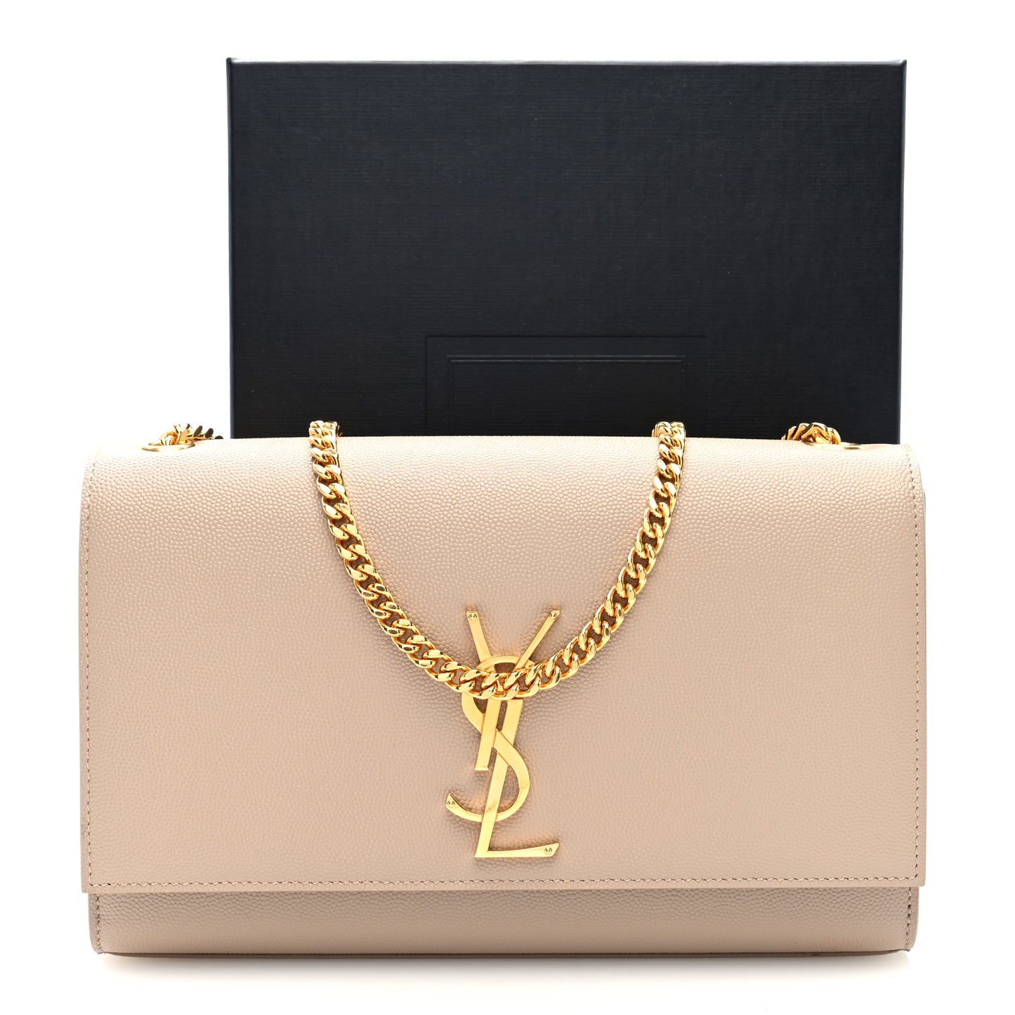 Grain De Poudre Medium Monogram Kate Satchel Dark Beige