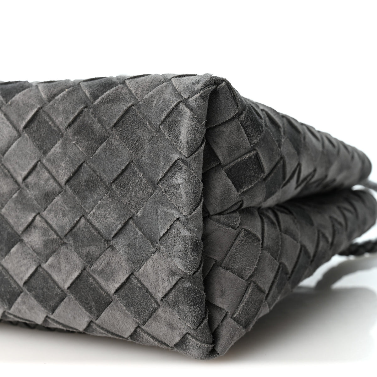 Suede Intrecciato Small Andiamo Shoulder Bag Graphite