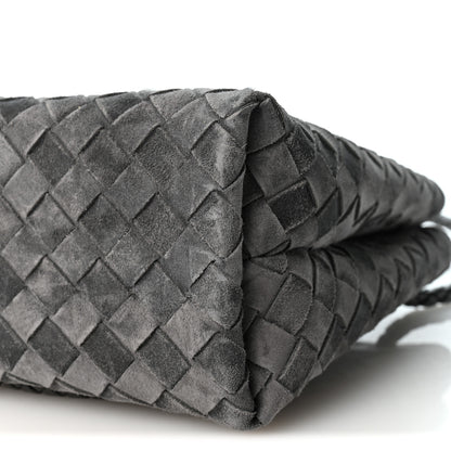 Bottega Veneta Suede Intrecciato Small Andiamo Shoulder Bag Graphite 8 of 8