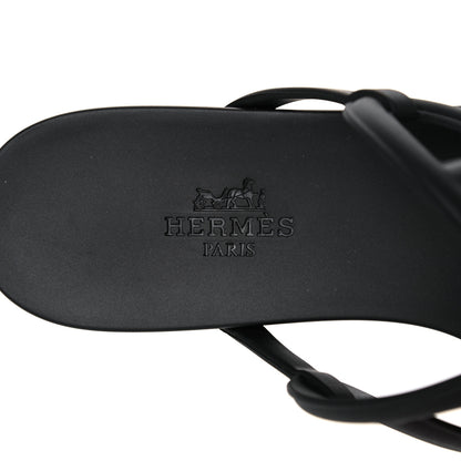 Hermes Rubber Womens Egerie Sandals 36 Black 7 of 8