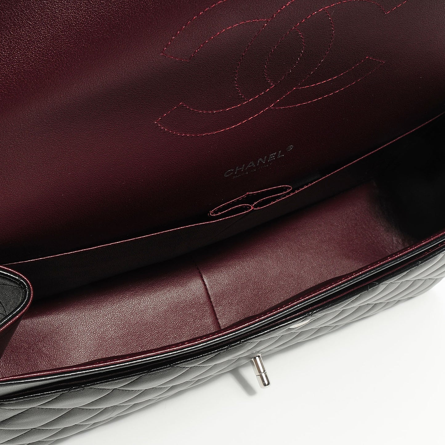 Lambskin Quilted Maxi Double Flap Black