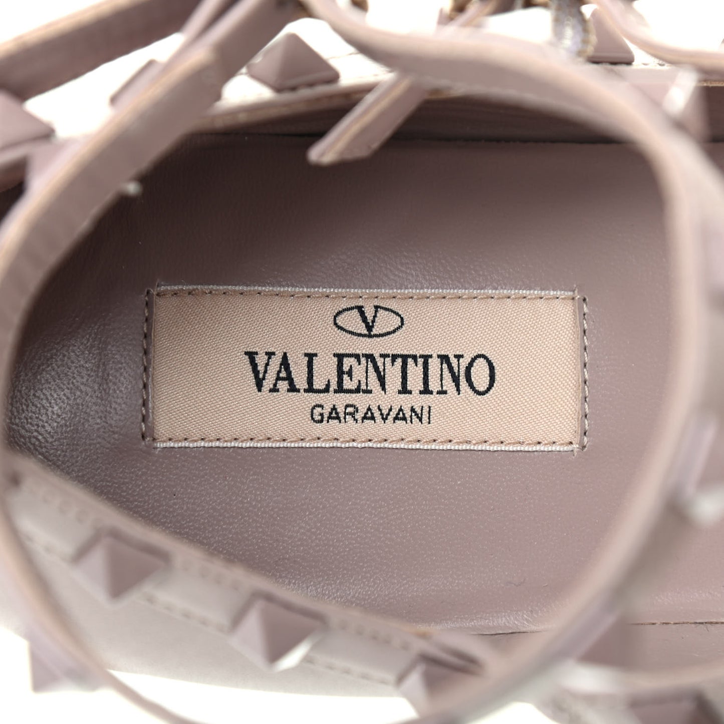 Nappa Rockstud Cage Ballerina Flats 39 Poudre