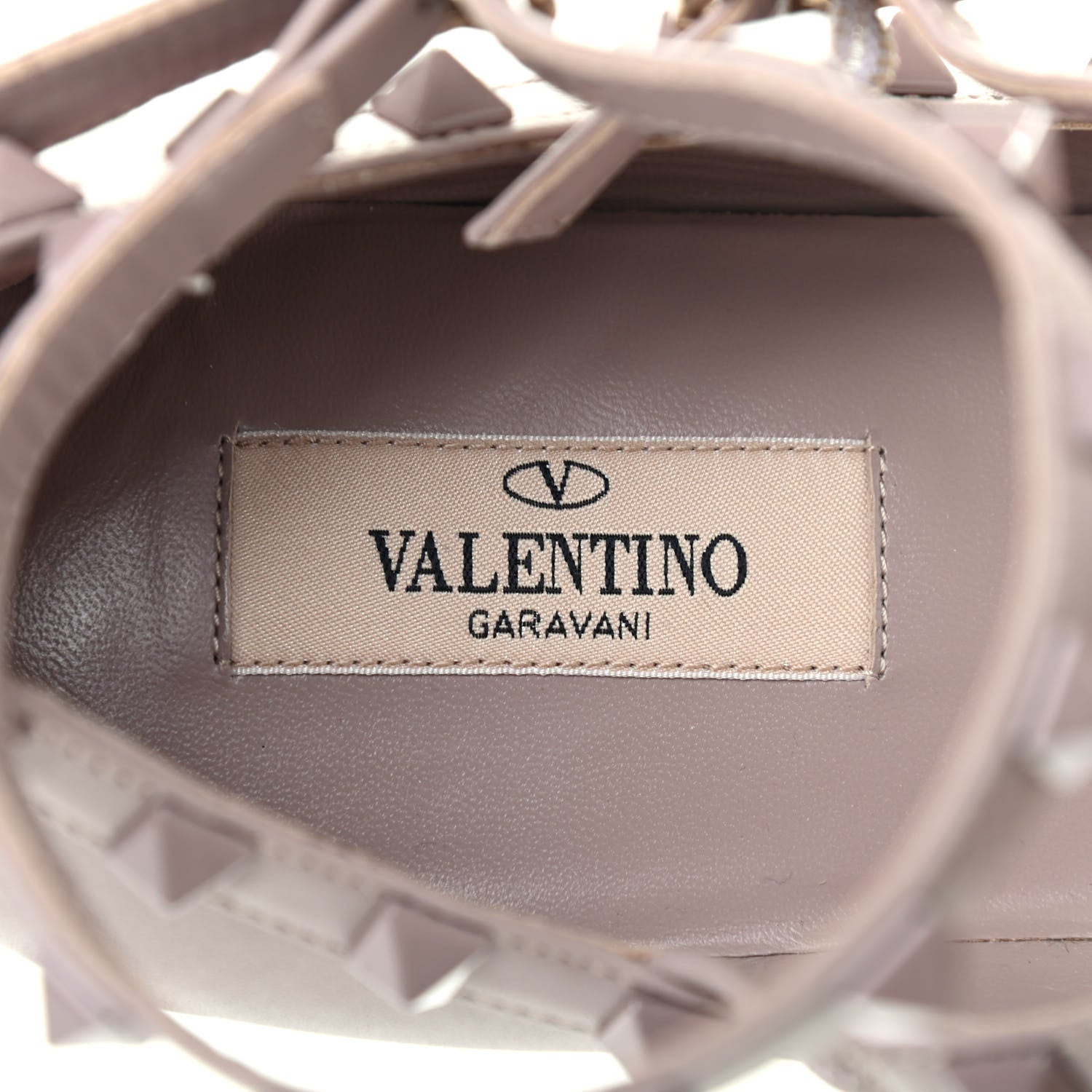 Valentino Garavani Nappa Rockstud Cage Ballerina Flats 39 Poudre 8 of 8