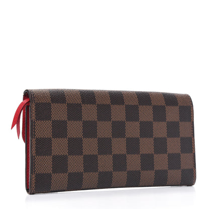 Louis Vuitton Damier Ebene Emilie Wallet Red 3 of 19