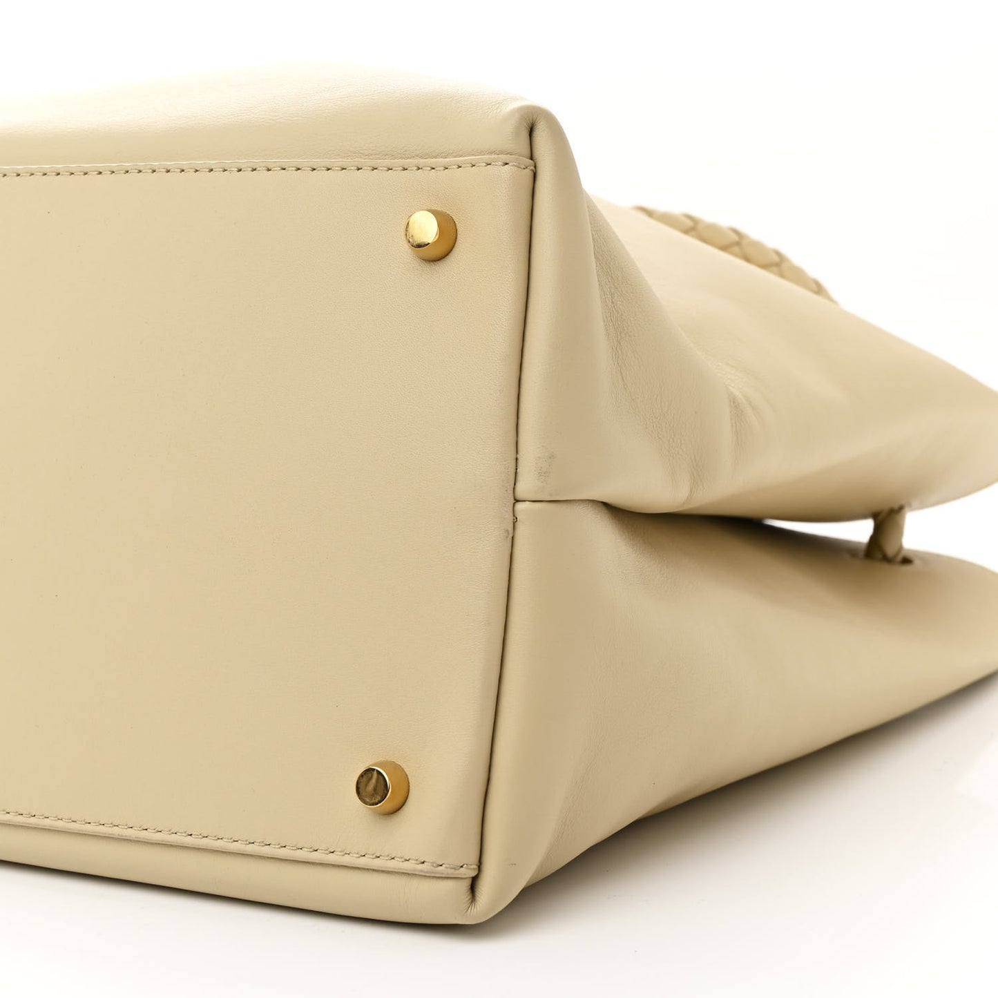 Silky Calfskin Large Andiamo Shoulder Bag Light Butter