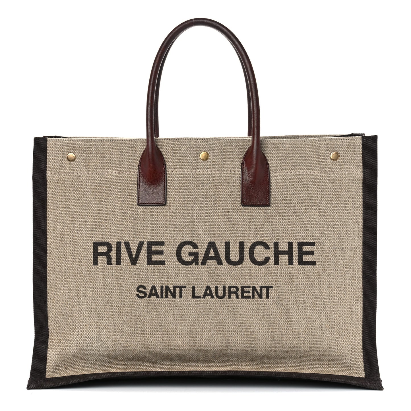 Linen Calfskin Rive Gauche Tote Natural