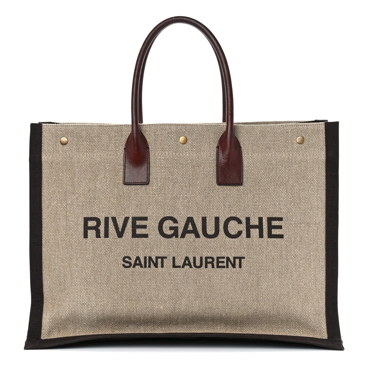 Saint Laurent Linen Calfskin Rive Gauche Tote Natural 1 of 14