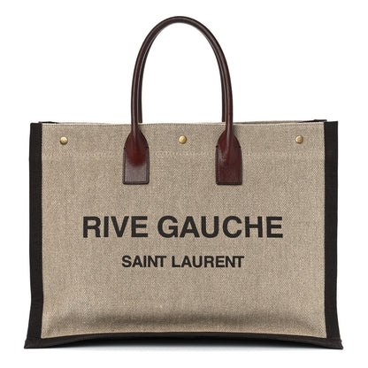 Saint Laurent Linen Calfskin Rive Gauche Tote Natural 1 of 14