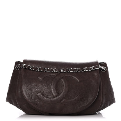 Chanel Caviar Half Moon Large Flap Dark Brown 1 of 10